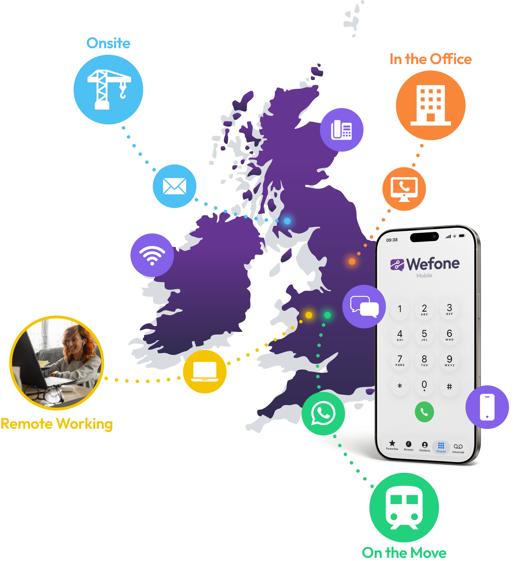 Wefone Mobile — stay connected onsite, in the office, remote or on the move